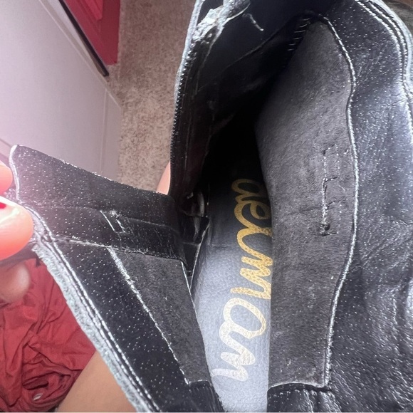 Sam Edelman James Metallic Silver Leather Zip-Up Ankle Boots Womens Size 7.5 - Picture 5 of 10